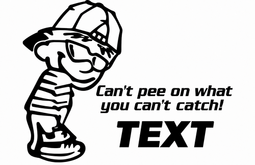 Funny Cartoon TEXT Can't Catch Quote — Autocollant en vinyle (universel)