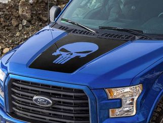 Ford F-150 2015-2016 Punisher tête de mort capot graphique autocollant autocollant bande latérale 1