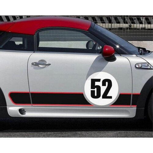 Mini Cooper - Track Day GP Style Vinyl Sticker Decal Graphics Rocker Stripes
