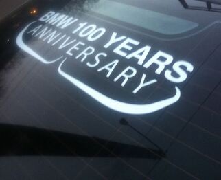 Autocollant de fenêtre anniversaire BMW Autocollant BMW MPower 100 ans
