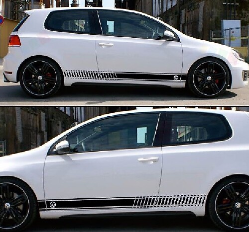 Autocollants pour Volkswagen VW Golf Stripes Graphics Door Trim Kit mk1-mk7 gti