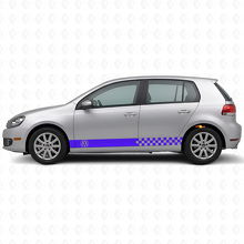 Kit d'autocollants en vinyle à rayures latérales à damier pour Volkswagen Golf Mk4-Mk7 GTI R32_2