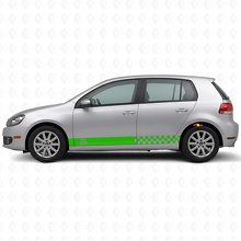 Kit d'autocollants en vinyle à rayures latérales à damier pour Volkswagen Golf Mk4-Mk7 GTI R32_3