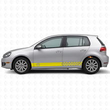 Kit d'autocollants en vinyle à rayures latérales à damier pour Volkswagen Golf Mk4-Mk7 GTI R32_5