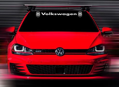 48 x4.5 New Volkswagen GTI Wolfsburg Blanc Autocollant de pare-brise personnalisé