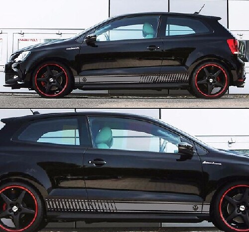 Autocollant autocollant Racing Stripes Kit pour Volkswagen VW Polo R Fender Bumper Panel gt