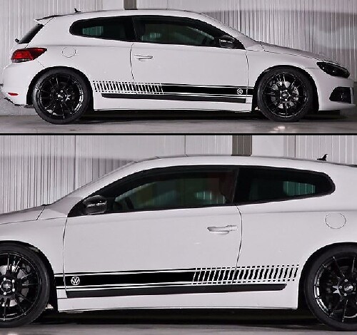 Autocollants pour VW Volkswagen Scirocco Stripe Body Kit LED Side