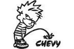 Autocollant en vinyle drôle Pee on Chevy pour voitures