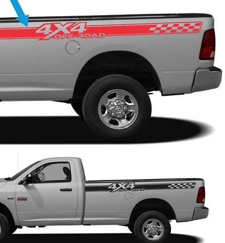 Autocollant vinyle bandes à damier tout-terrain 4x4 pour marchepied Dodge Ram 1500