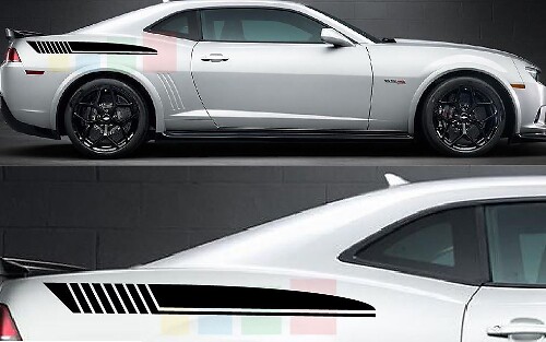 Strobe Fin Rear Quarter Spear Pair Aile arrière Autocollant vinyle pour Chevrolet Camaro 2014