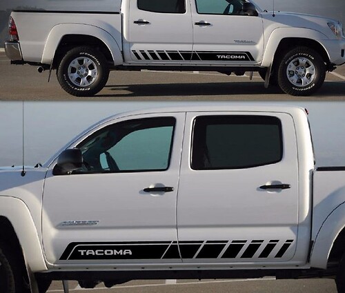 Kit d'autocollants graphiques à rayures latérales, pour Toyota Tacoma 4x4 Sport Bed 2005 – 2017
