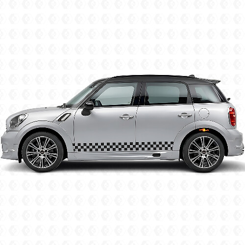 Kit de décalcomanies en vinyle à rayures latérales à damier pour Mini Countryman R60