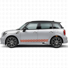 Kit de décalcomanies en vinyle à rayures latérales à damier pour Mini Countryman R60_3