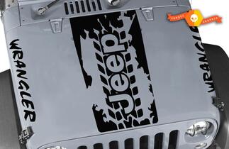 Jeep Wrangler Blackout pneu bande de roulement 3pc ensemble vinyle capot garde-boue décalcomanies JK JKU LJ TJ