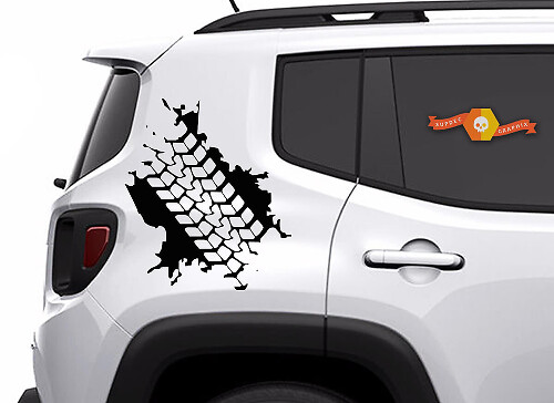Kit d'autocollants en vinyle latéral arrière projection de boue sur bande de roulement de pneu pour Jeep Renegade