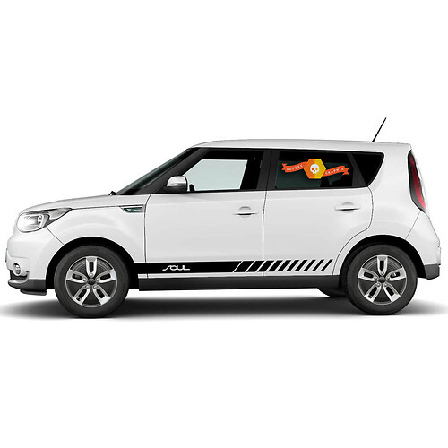 Paire d'autocollants graphiques à rayures de course pour porte latérale coudée SOUL, pour KIA SOUL
