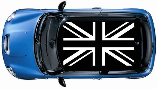 1 ensemble (4 pièces) drapeau britannique toit vinyle décalcomanie graphique Mini cooper S JCW couleur noire