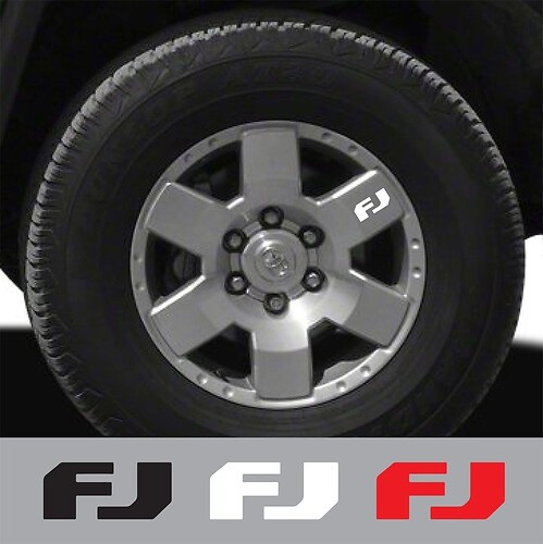 Kit complet d'autocollants en vinyle avec logo FJ pour jante Toyota FJ Cruiser