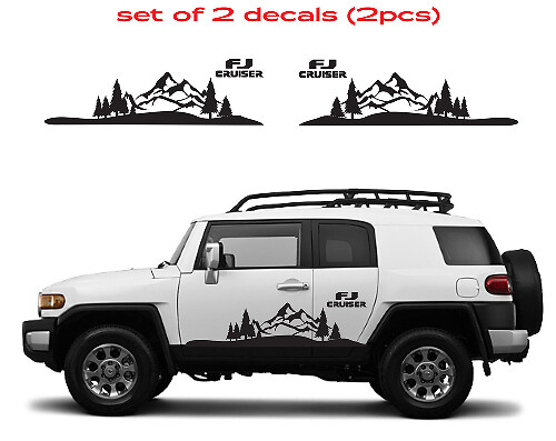Ensemble d'autocollants en vinyle pour porte côté montagne pour Toyota FJ Cruiser