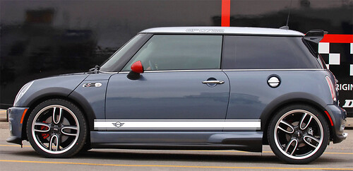 Autocollant Vinyle Latéral à Bandes Contour avec Logo pour MINI Cooper