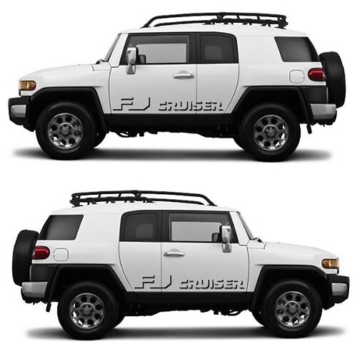 Autocollant vinyle ombré logo FJ Cruiser pour porte latérale Toyota FJ Cruiser