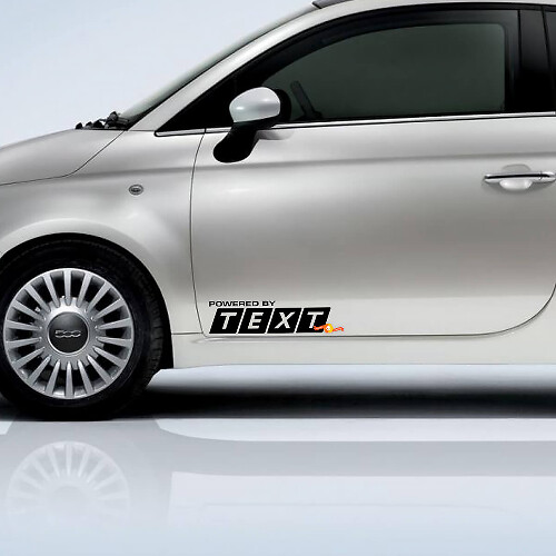 Propulsé par Autocollant en vinyle texte personnalisé Écusson logo graphique pour Fiat 500 Abarth