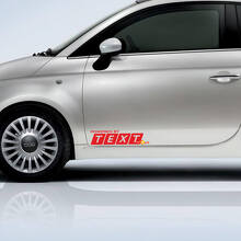 Propulsé par Autocollant en vinyle texte personnalisé Écusson logo graphique pour Fiat 500 Abarth 3
