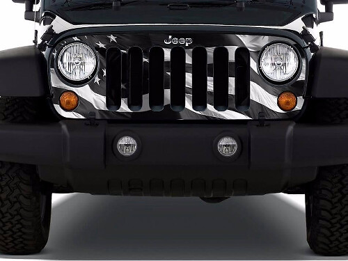 Autocollant en vinyle pour calandre avec drapeau américain pour Jeep Wrangler