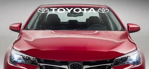 Bannière autocollante en vinyle logo Toyota pour pare-brise de voitures Toyota
