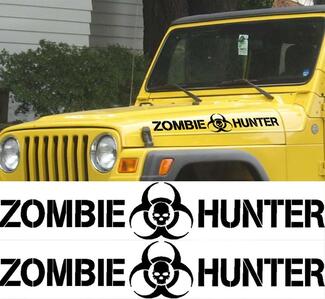 Ensemble de décalcomanies Zombie Hunter pour Wrangler Rubicon Sahara Tj autocollants de capot Jeep 2