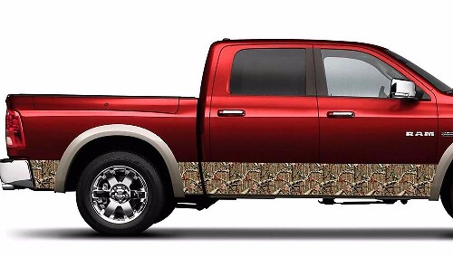 Autocollant Vinyle de Bas de Caisse à Rayures Camouflage pour Dodge Ram 1500