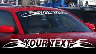 Texte personnalisé votre autocollant de fenêtre de bannière de pare-brise pour BMW Dodge Jeep etc.