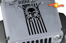 Autocollant en vinyle capot drapeau américain Punisher Skull Molon Labe_2
