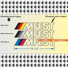 Bimmerfest MFEST bimmer fest Autocollants en vinyle adaptés à e92 e36 e46 F10 F30 M3 M4 Competition BMW
 2