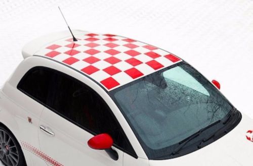 Autocollant Vinyle Carreaux Damier pour Toit Fiat 500 Abarth
