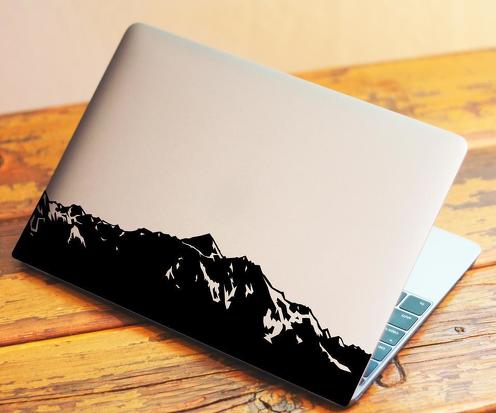 L'autocollant de décalque de vinyle d'ordinateur portable de montagnes s'adapte au MacBook Pro de 13 pouces ou personnalise