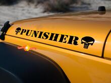 Lot de 2 autocollants en vinyle Punisher Skull Hood pour WRANGLER RUBICON SAHARA 2