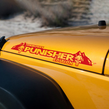 Décalcomanies en vinyle lettrage capot Édition Punisher pour Jeep Wrangler_3