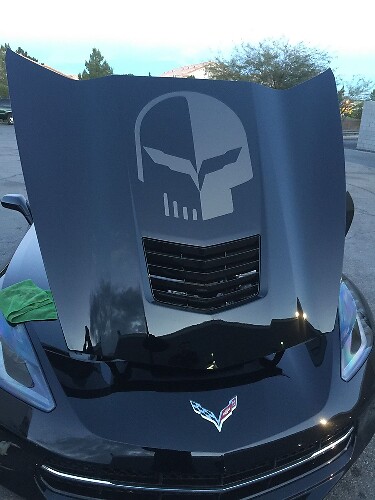Autocollant Vinyle Capot Tête de Mort Jake pour Chevrolet Corvette