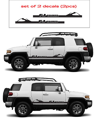 Kit d'autocollants vinyle bandes latérales style montagne pour Toyota FJ Cruiser