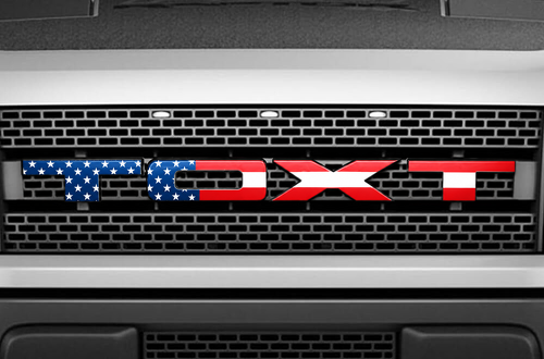 Autocollants pour grille d'insertion Musclecar power truck (2010-2014) design du drapeau américain
