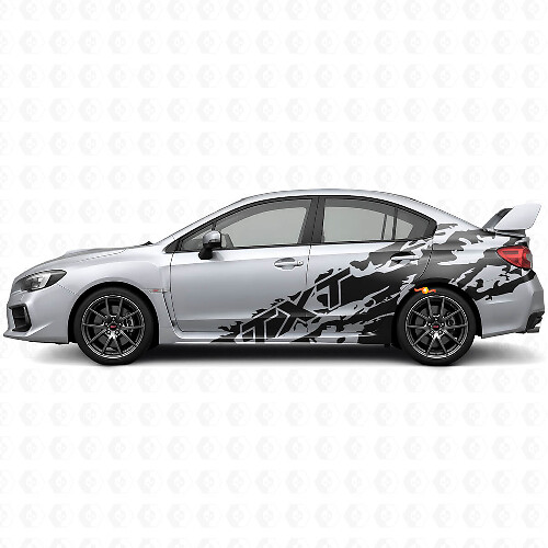 Kit d'autocollants vinyle latéraux avec éclaboussures de boue et texte personnalisé pour Subaru Impreza STI WRX 2002-07_1