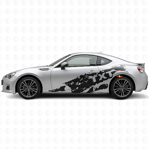Kit de décalcomanies latérales en vinyle éclaboussures de boue et texte personnalisé pour Subaru BRZ
