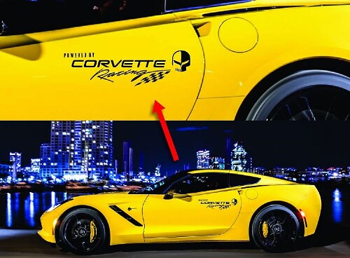 Autocollants en vinyle style courses Corvette pour portes, paire, pour Chevrolet Corvette