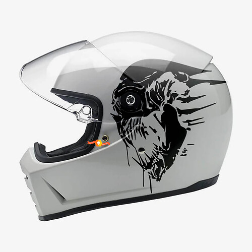 2x Autocollant moto crâne pour autocollant casque moto
