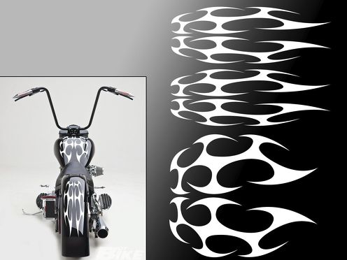Ensemble universel de flammes de moto pour réservoir d'essence et garde-boue Harley (FFS01)