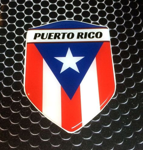 Porto Rico fier bouclier drapeau bombé autocollant emblème voiture autocollant 3D 2,3 x 3,3