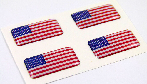 Jeu d'autocollants d'emblèmes miniatures bombés drapeau américain USA