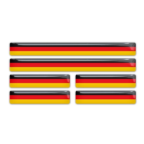 Ensemble d'autocollants en gel bombé 3D drapeau Allemagne pour BMW Mercedes VW Audi