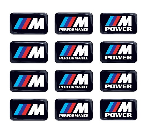 Ensemble d'autocollants vinyle 3D bombés M Power Performance pour BMW